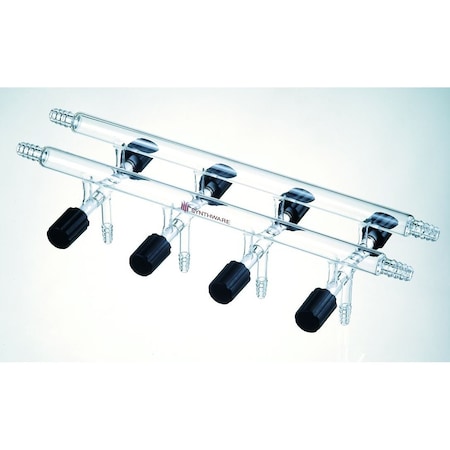 Synthware MANIFOLD, VACUUM/INERT GAS, DOUBLE, 5 PORT, 550mm, 4 HOSE. M111005